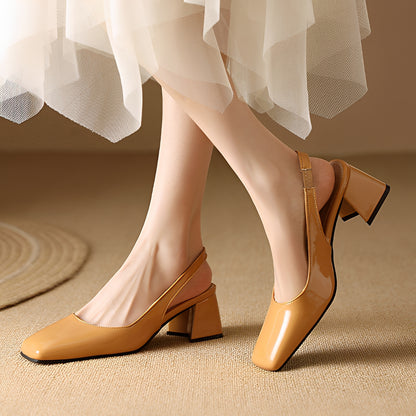 Kristen - Elegant Square Toe Heels