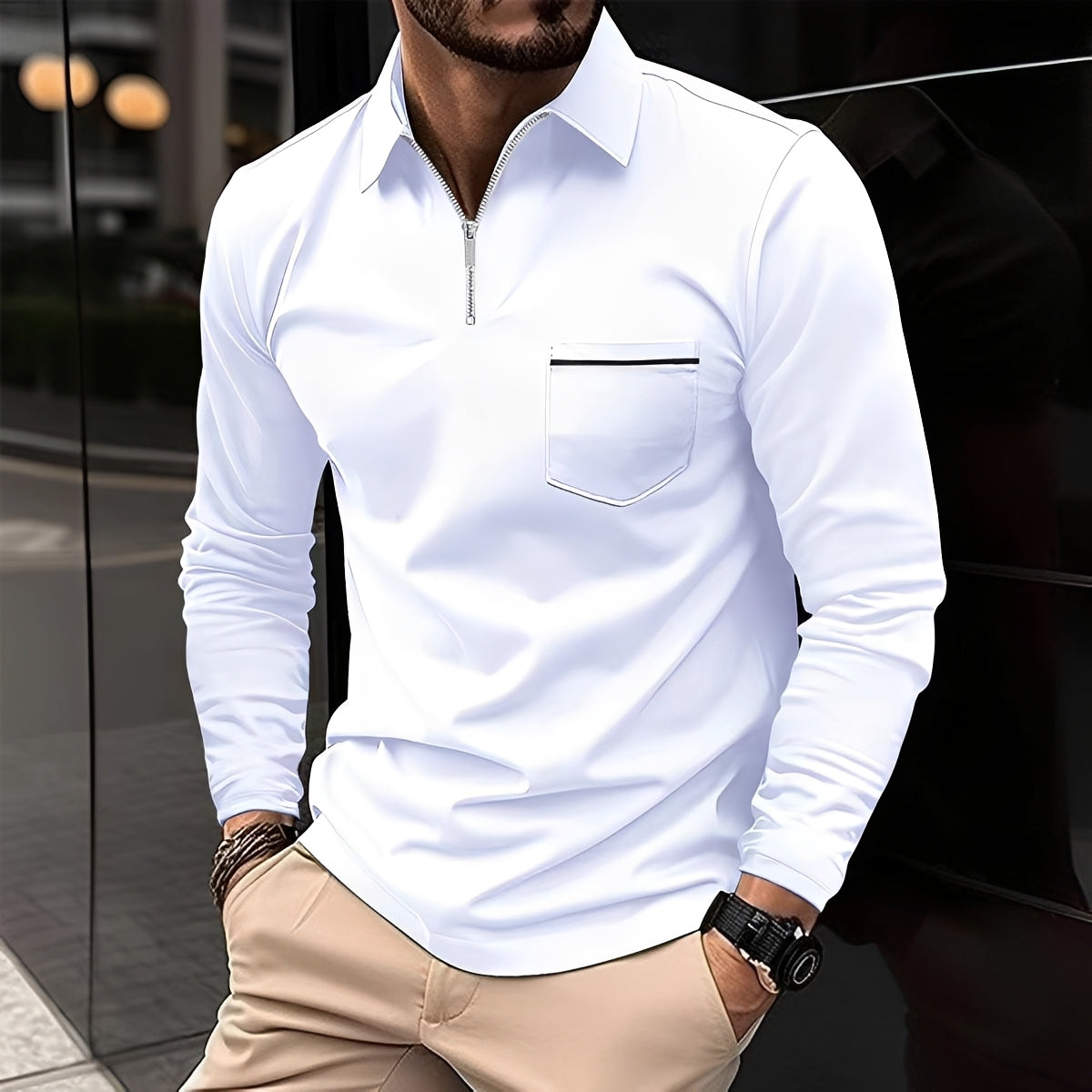 Jackson - Men's Long-Sleeve Polo Shirt - Perfect for Daily Use