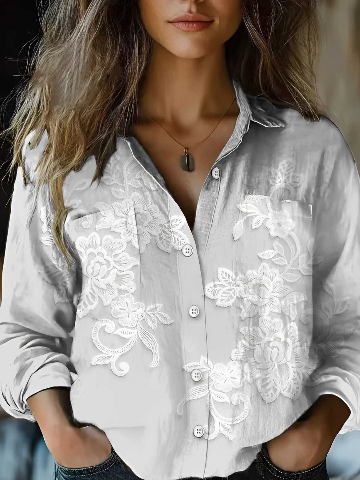 Jasmin - Colorful Long-Sleeve Blouse