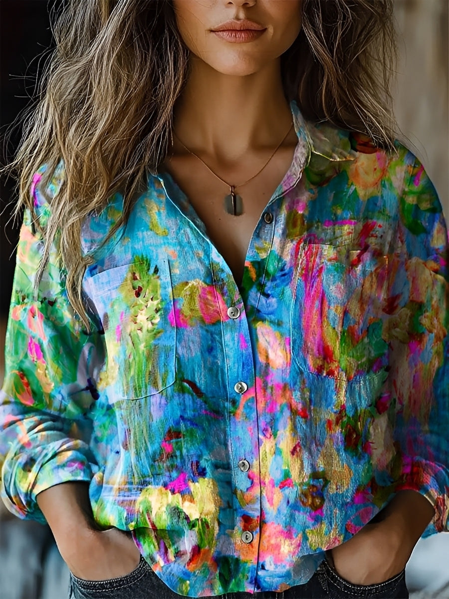 Jasmin - Colorful Long-Sleeve Blouse