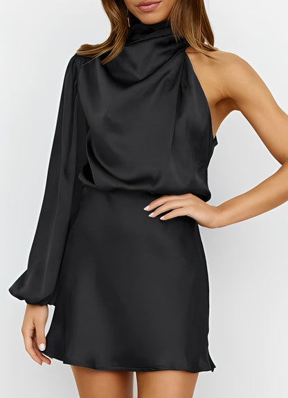 Sammy - Stylish One-Shoulder Long-Sleeve Dress