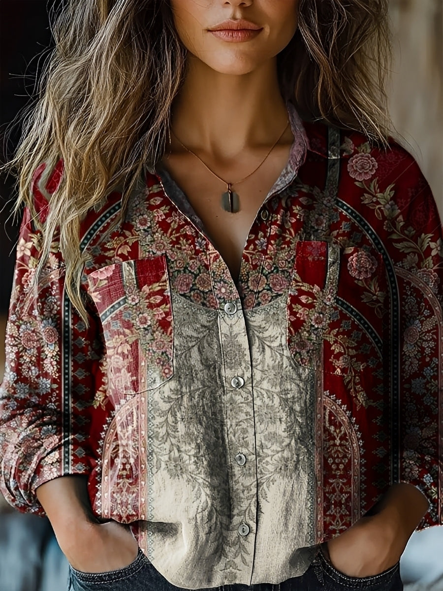Jasmin - Colorful Long-Sleeve Blouse