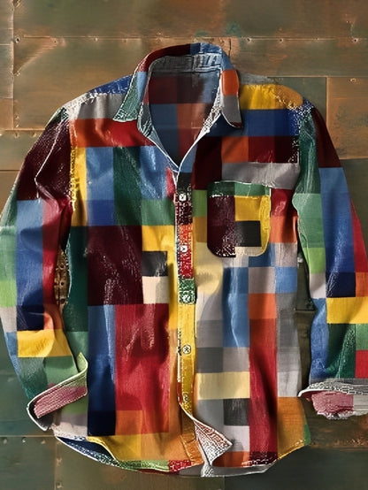 Charles – Men's long-sleeve shirt – Vibrant and retro