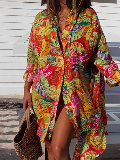 Montes - Floral Button Down Shirt Dress