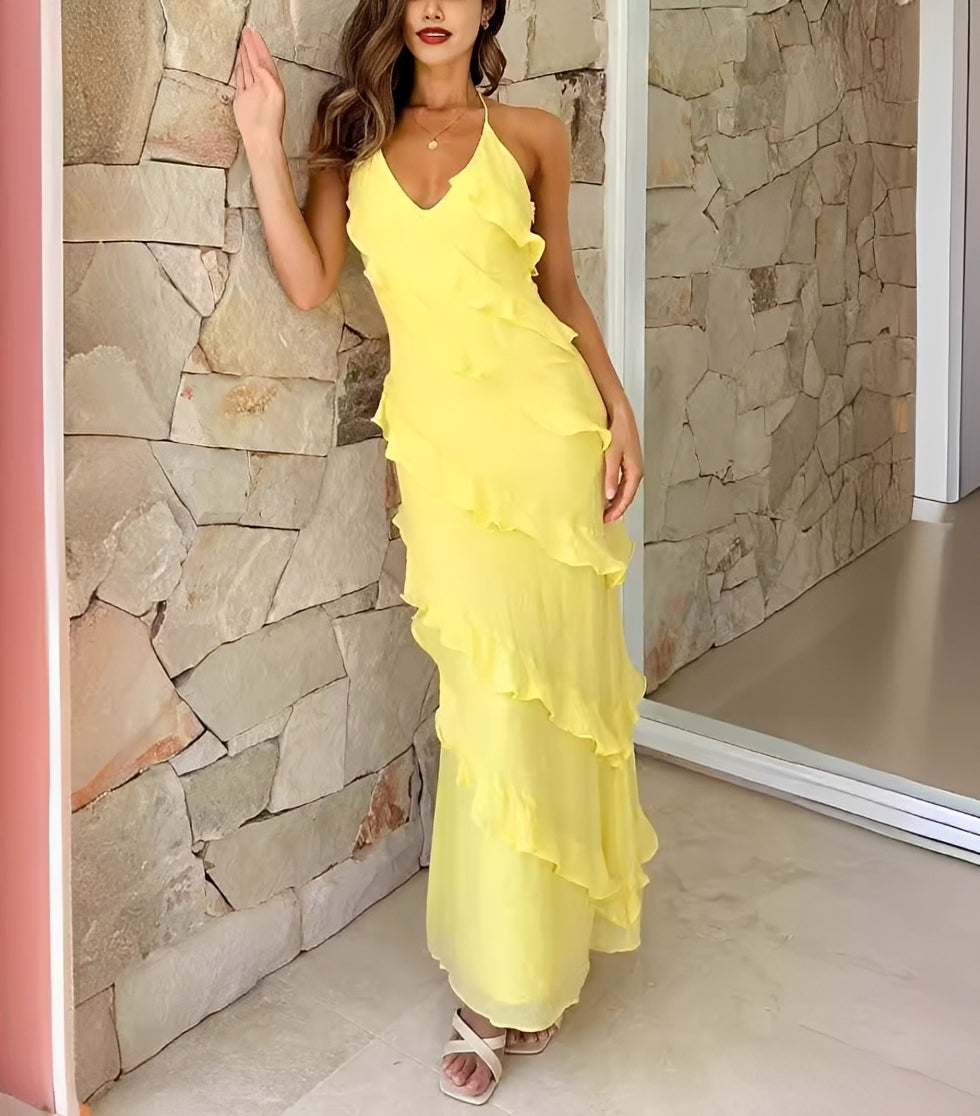 Ashley - Stylish Maxi Ruffle Dress
