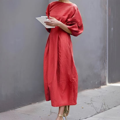 Mariam - Casual Ruched Midi Dress
