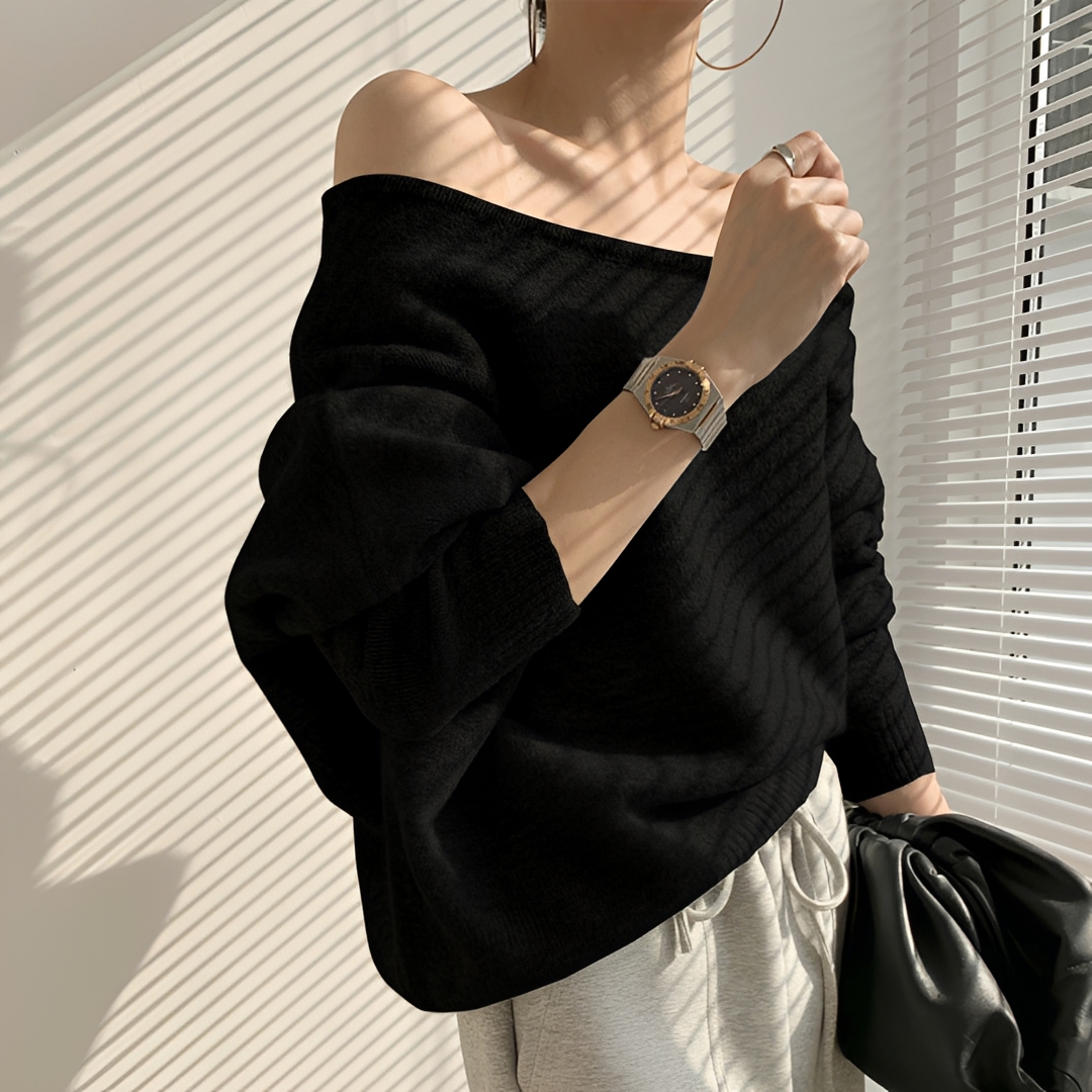 Melchora - Off-Shoulder Asymmetrical Top