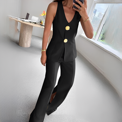 Verna - Relaxed sleeveless top and pants ensemble