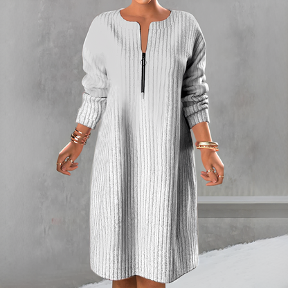 Marion - Trendy Long Sleeve Zip Dress