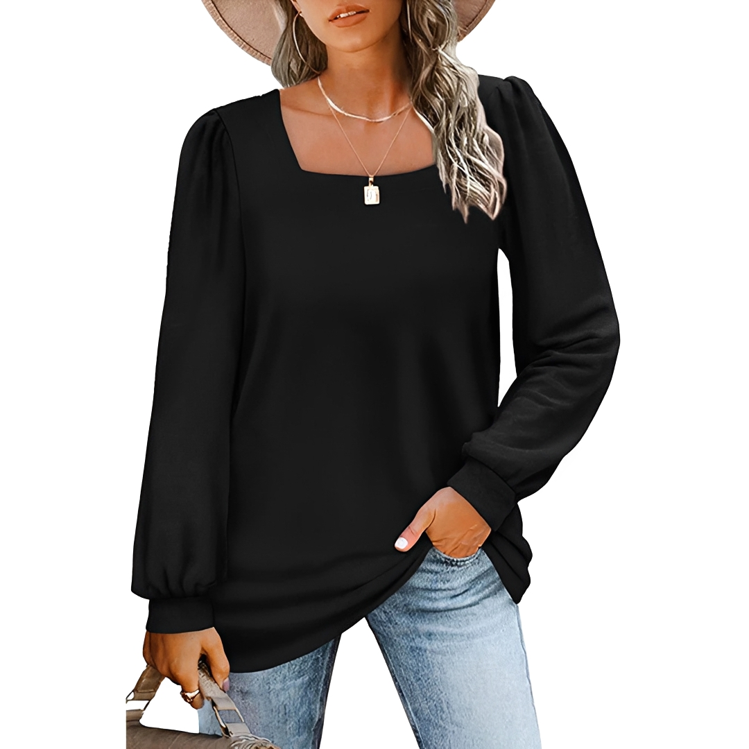 Jaylin - Trendy Square Neckline Shirt