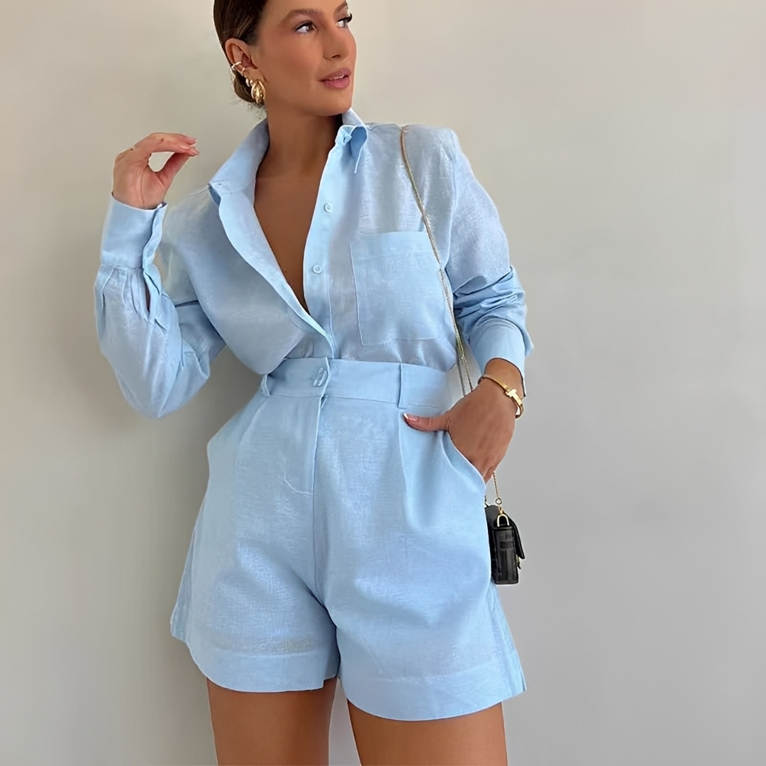 Yasin - Long Sleeve Loose Shorts Outfit
