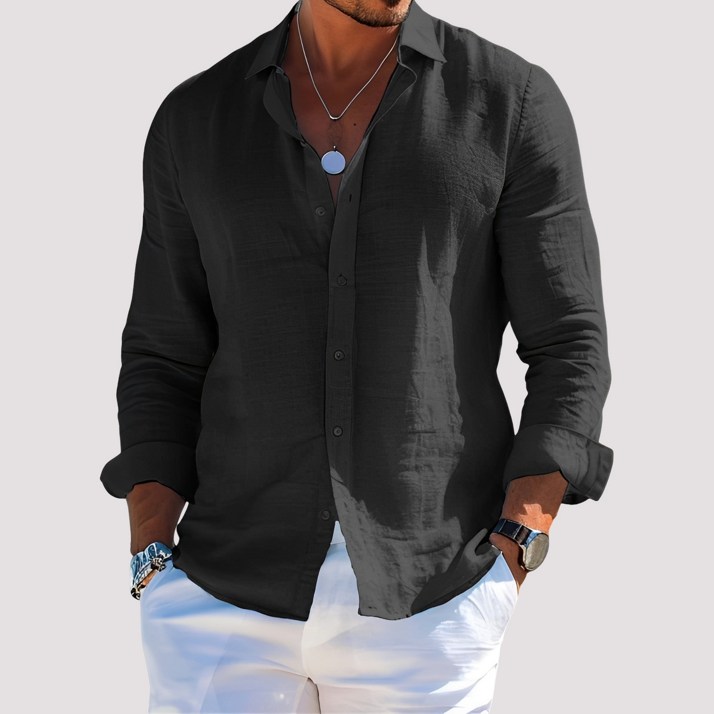 Dale – Men's long-sleeve shirt – Easygoing and casual