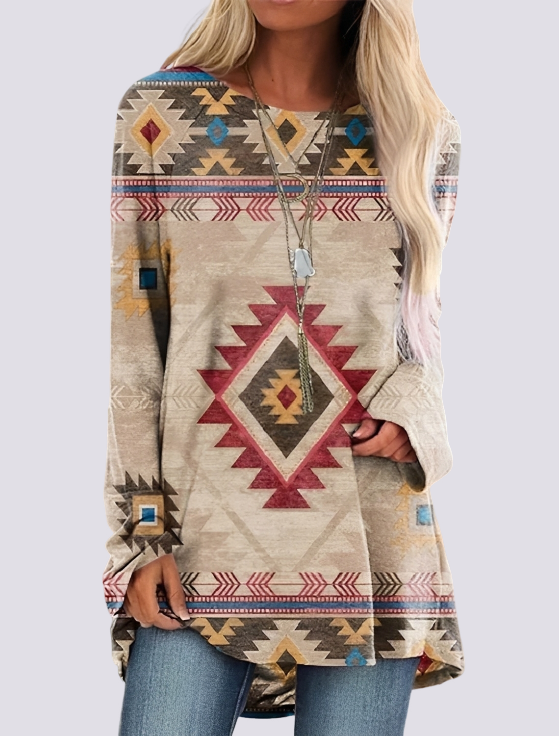 Monica - Trendy Ethnic Shirt Dress