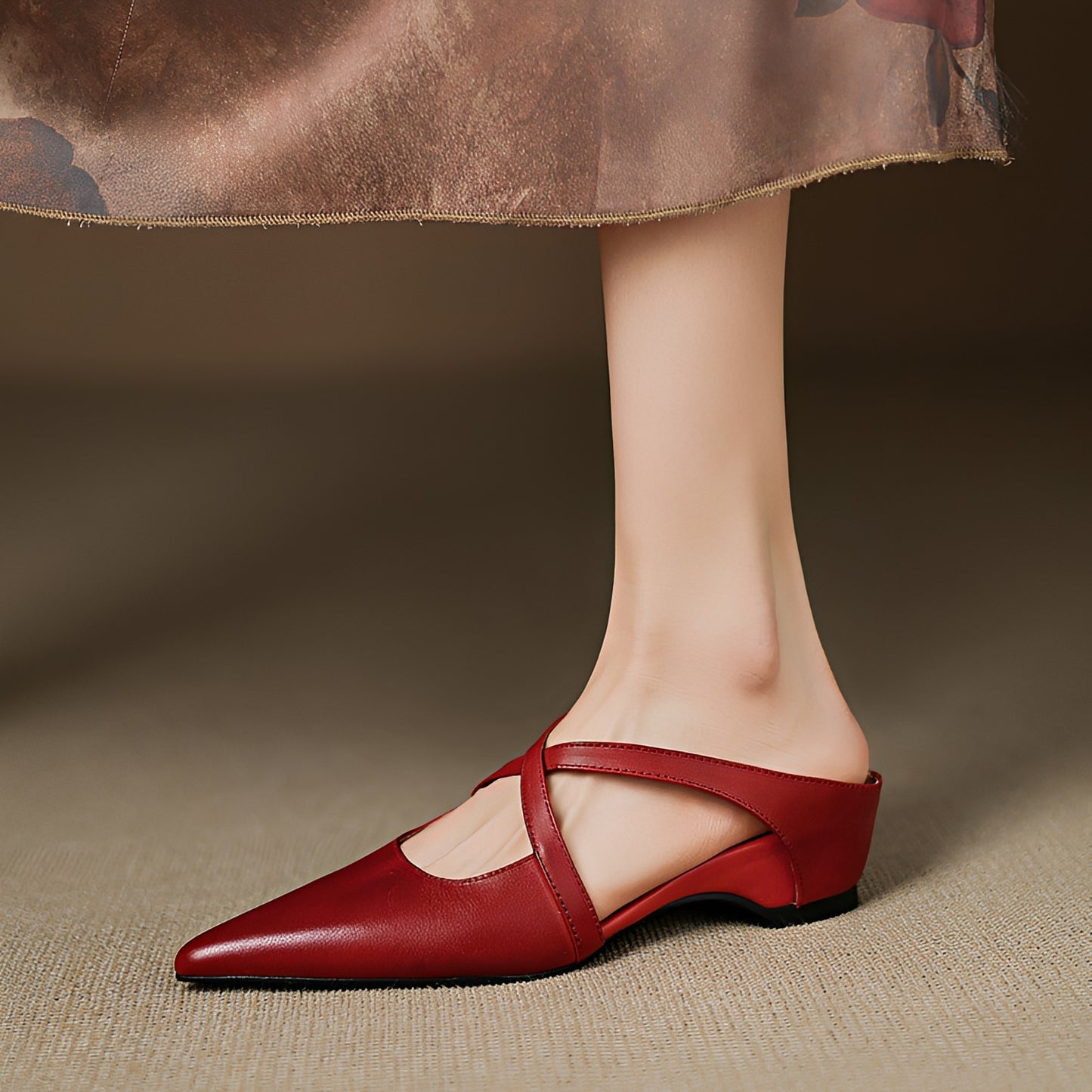 Riley - Stylish Washed Flat Mules