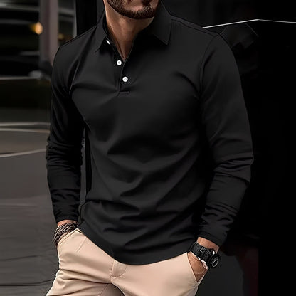 Conner – Men's long-sleeve polo shirt – Casual and comfy