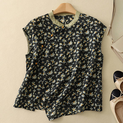 Diana - Sleeveless Floral Blouse