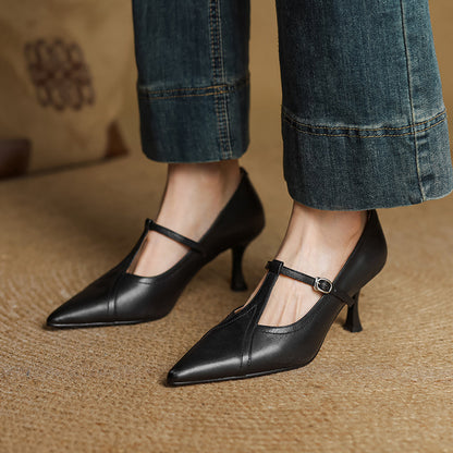 Ellis - Stylish Stiletto Heels with T-Buckle