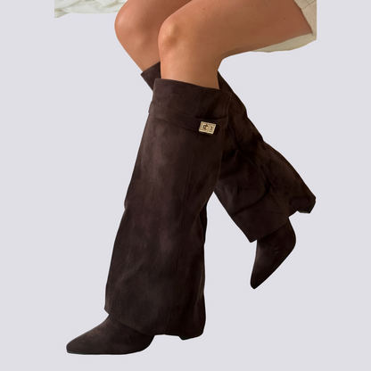 Blair - Stylish High Boots with Flap