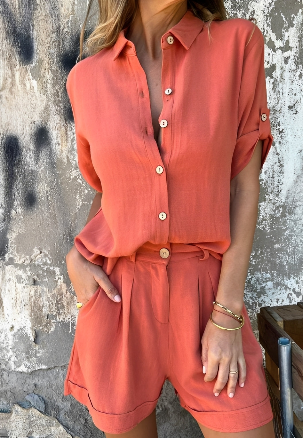 Minnie - Relaxed Blouse and Shorts Set