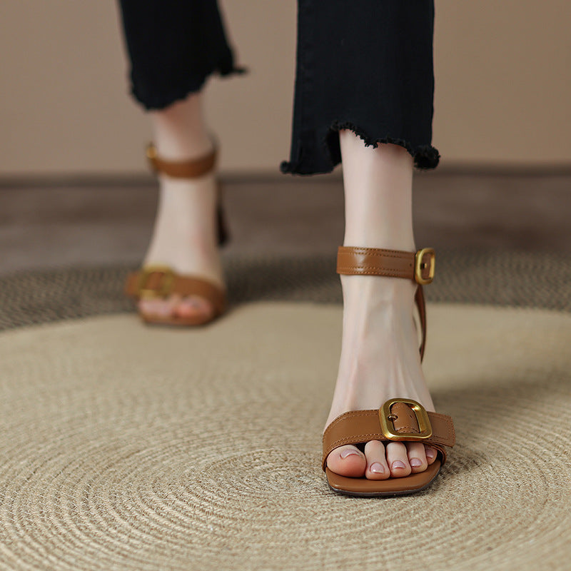 Anish - Classic Block Heels with Ankle Strap