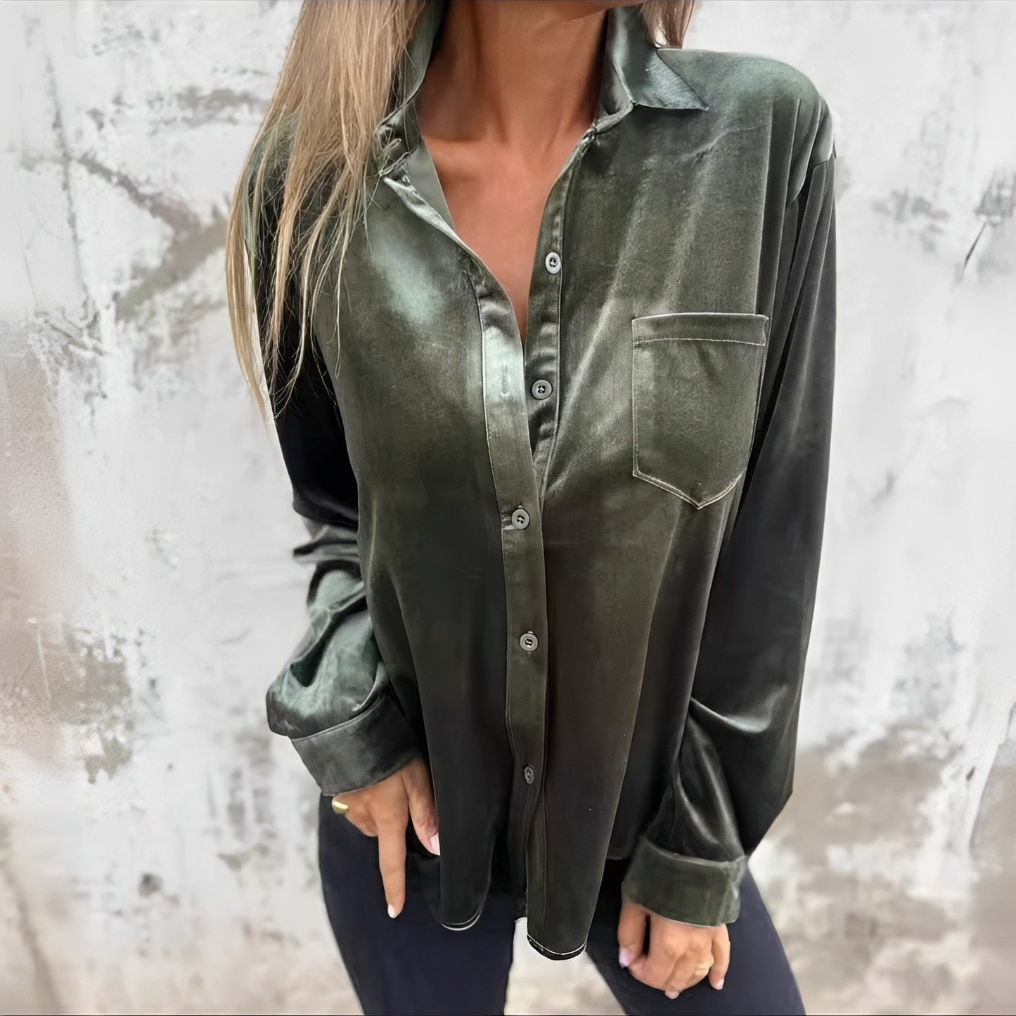 Jessie - Long-sleeved Button-Up Blouse