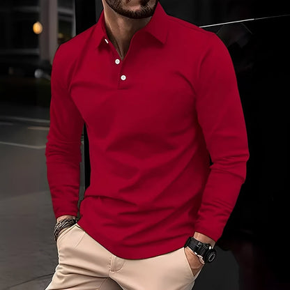 Conner – Men's long-sleeve polo shirt – Casual and comfy