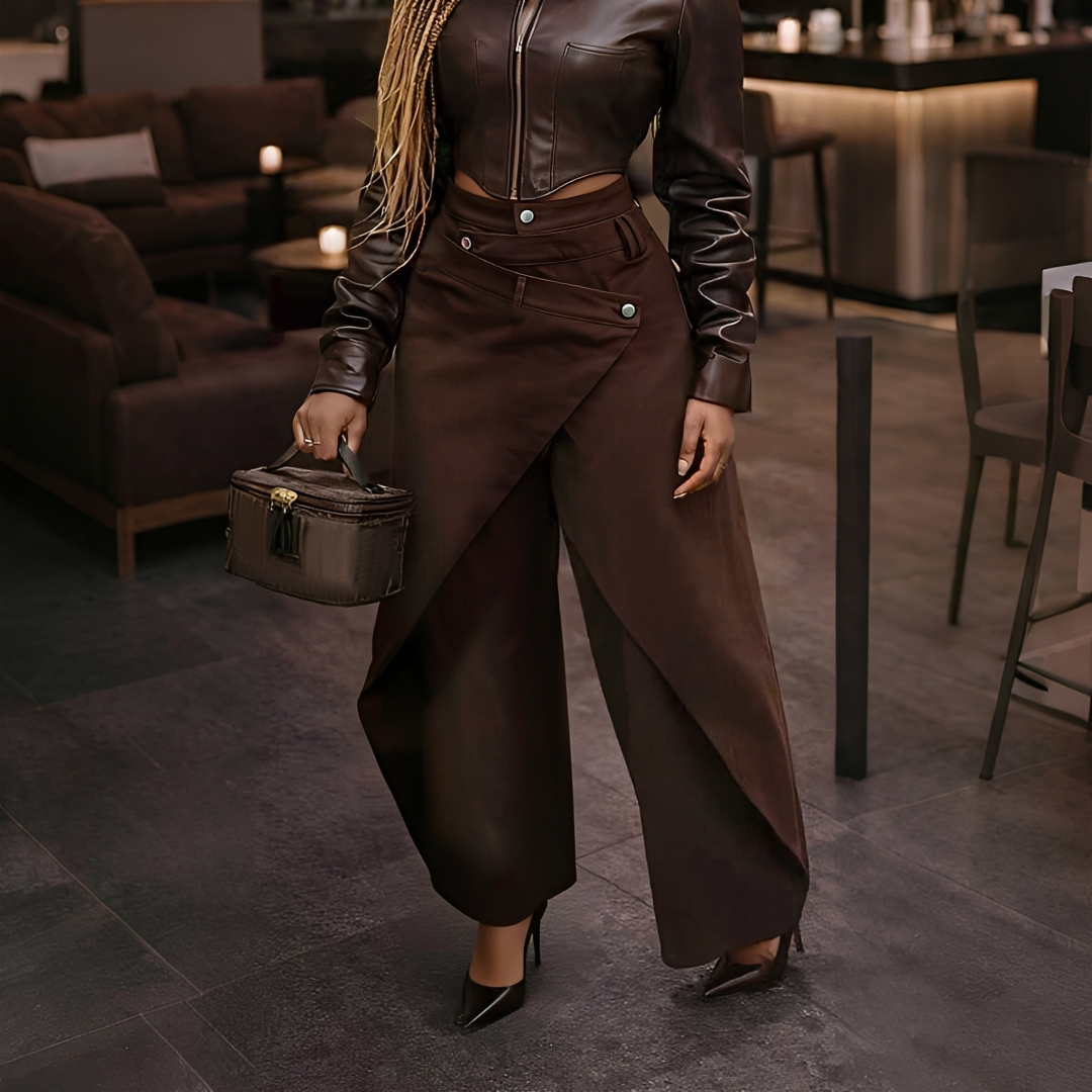 Cheska - Stylish Cross Front Pants