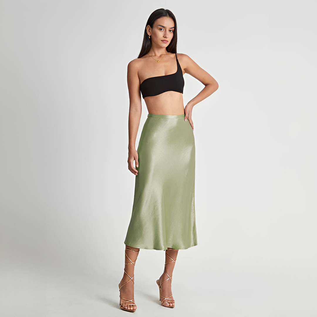Emilia - High waisted flowy midi skirt