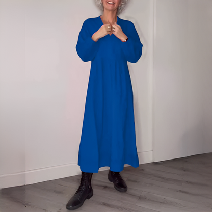 Minda - Chic V-Neck Long Sleeve Dress