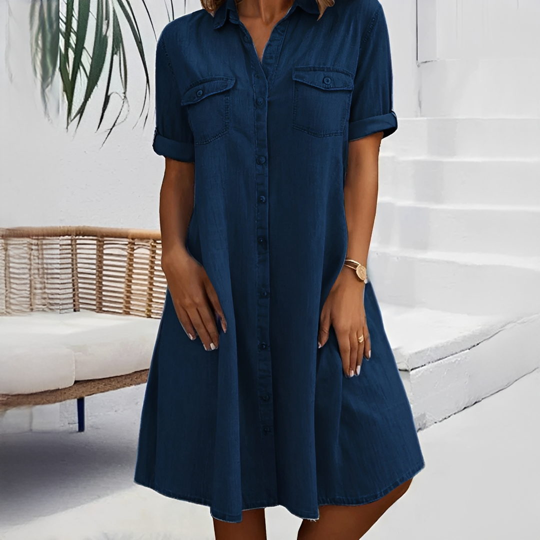 Naomi - Casual Button Front Mini Dress