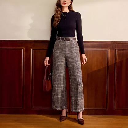 Christabel - Checked High Waisted Pants