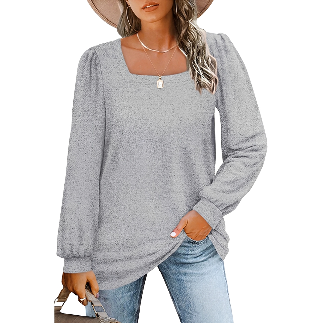 Jaylin - Trendy Square Neckline Shirt