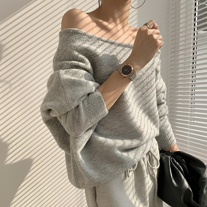 Melchora - Off-Shoulder Asymmetrical Top