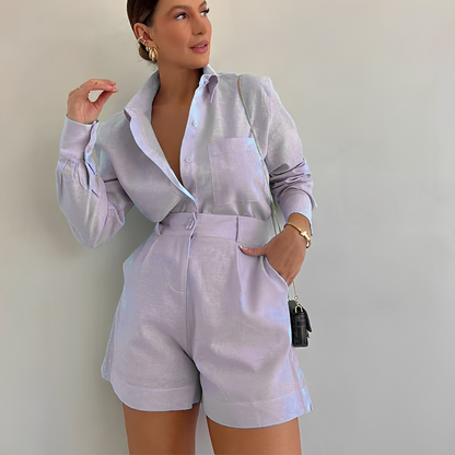 Yasin - Long Sleeve Loose Shorts Outfit