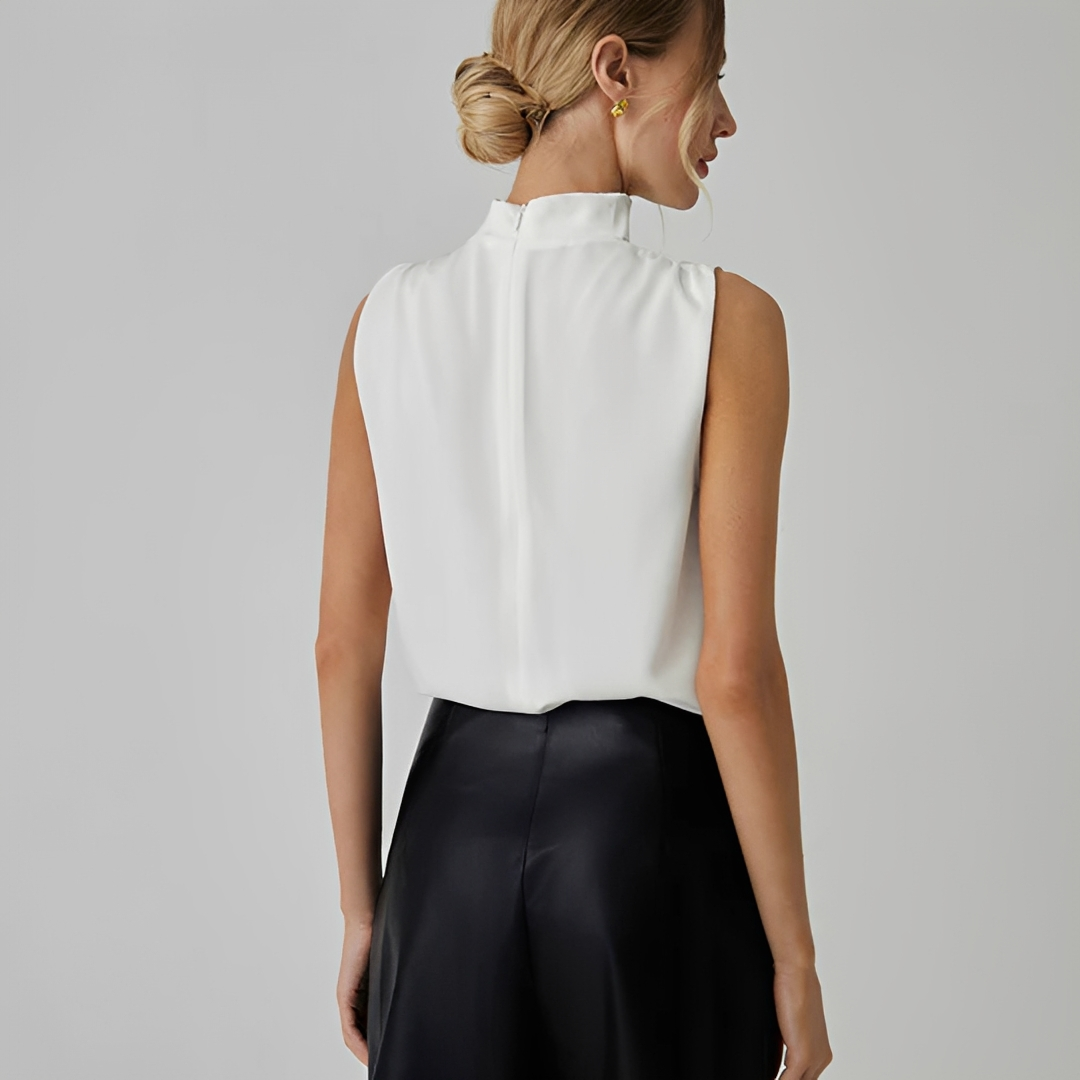 Ailani - Pleated No-Sleeve Blouse