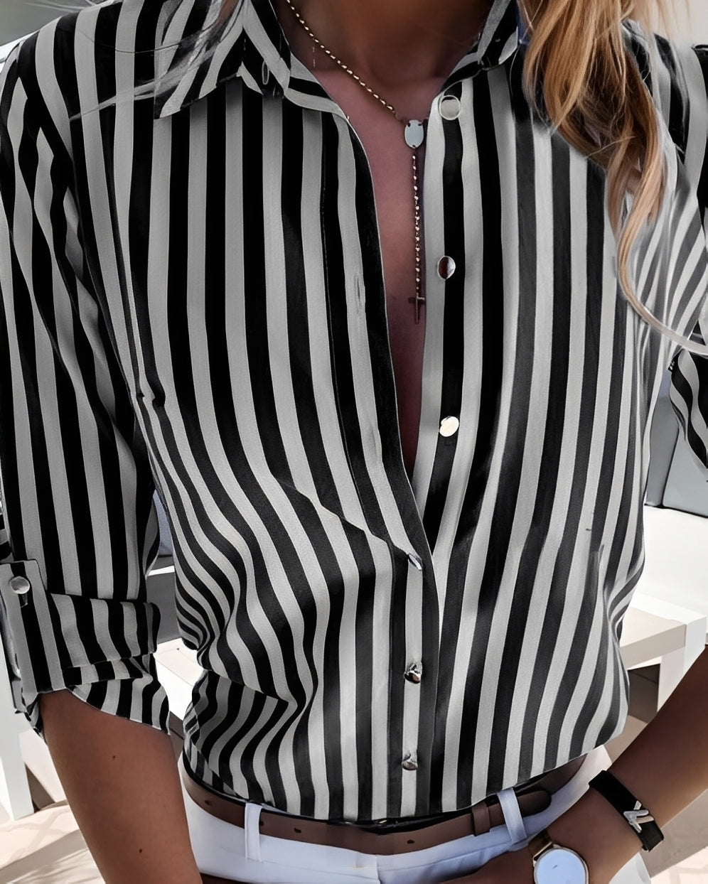 Rosie - Retro Striped Blouse