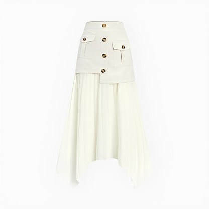 Yoselin - Asymmetrical Skirt with Pleats