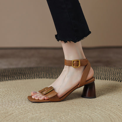 Anish - Classic Block Heels with Ankle Strap