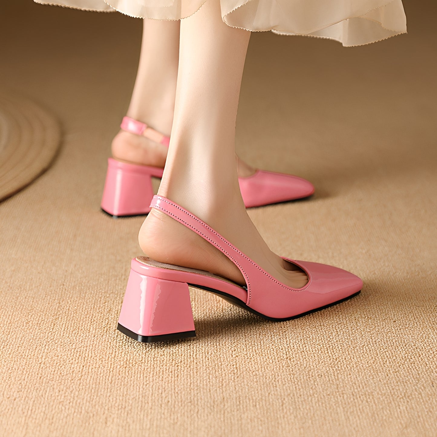 Kristen - Elegant Square Toe Heels