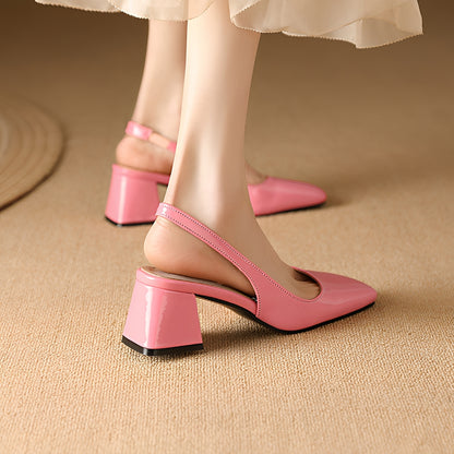 Kristen - Elegant Square Toe Heels