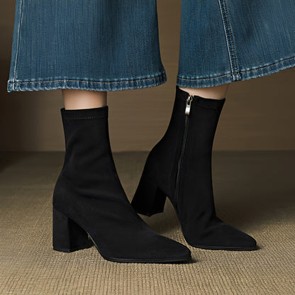Mikayla - Casual Heel Boots with Zipper