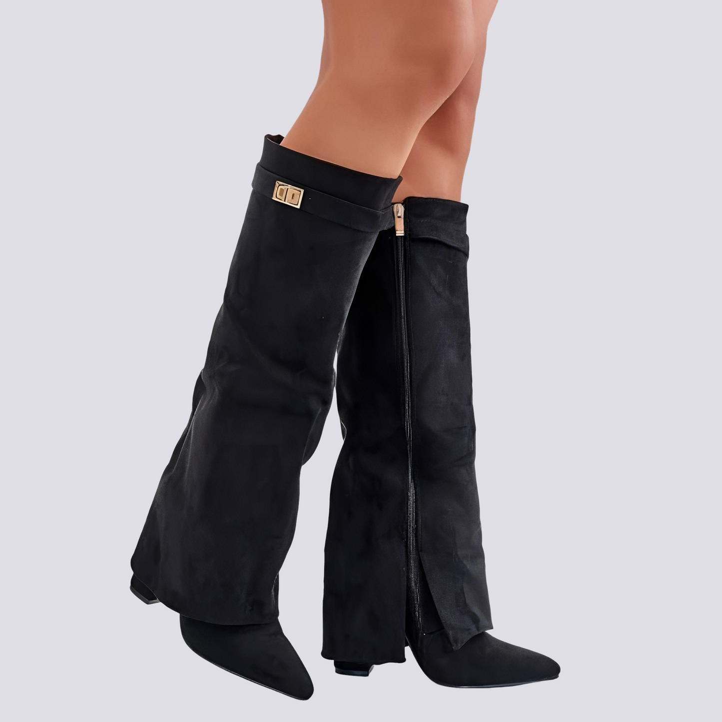Blair - Stylish High Boots with Flap
