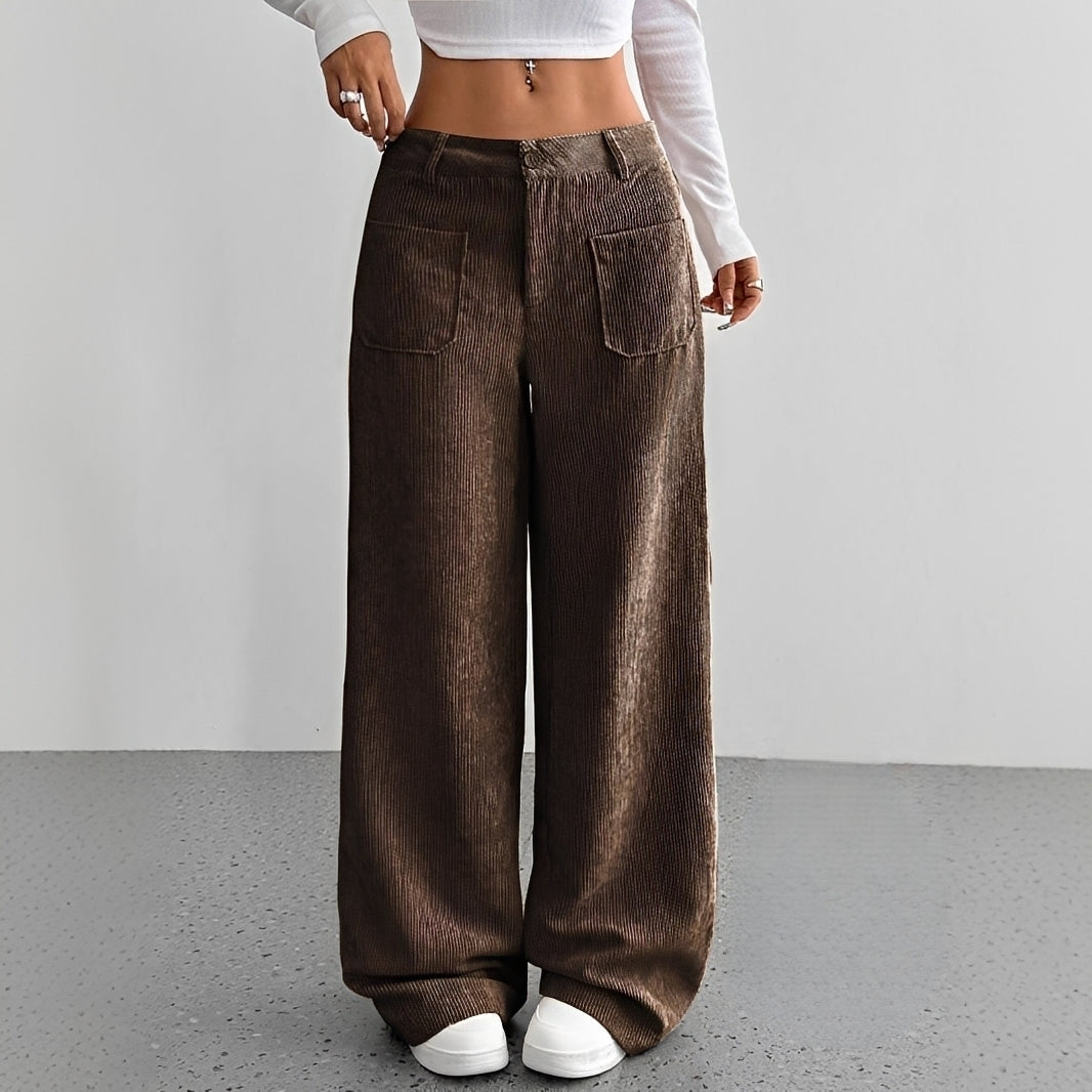Isabelle - High-Rise Corduroy Pants
