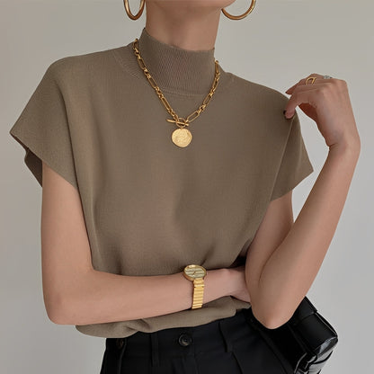 Rhea - Fashionable Half Turtleneck Top