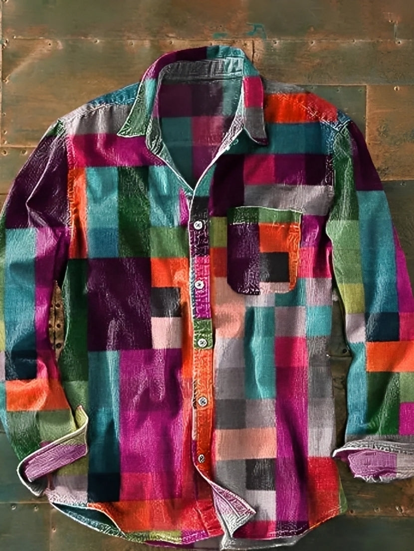 Charles – Men's long-sleeve shirt – Vibrant and retro