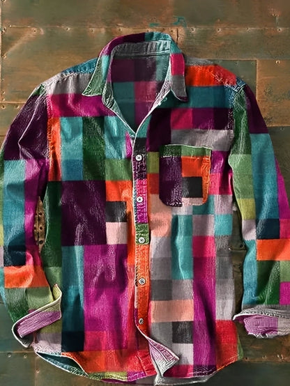 Charles – Men's long-sleeve shirt – Vibrant and retro