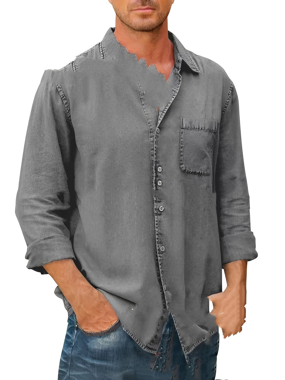 Alfie - Long-Sleeve Washed Shirt