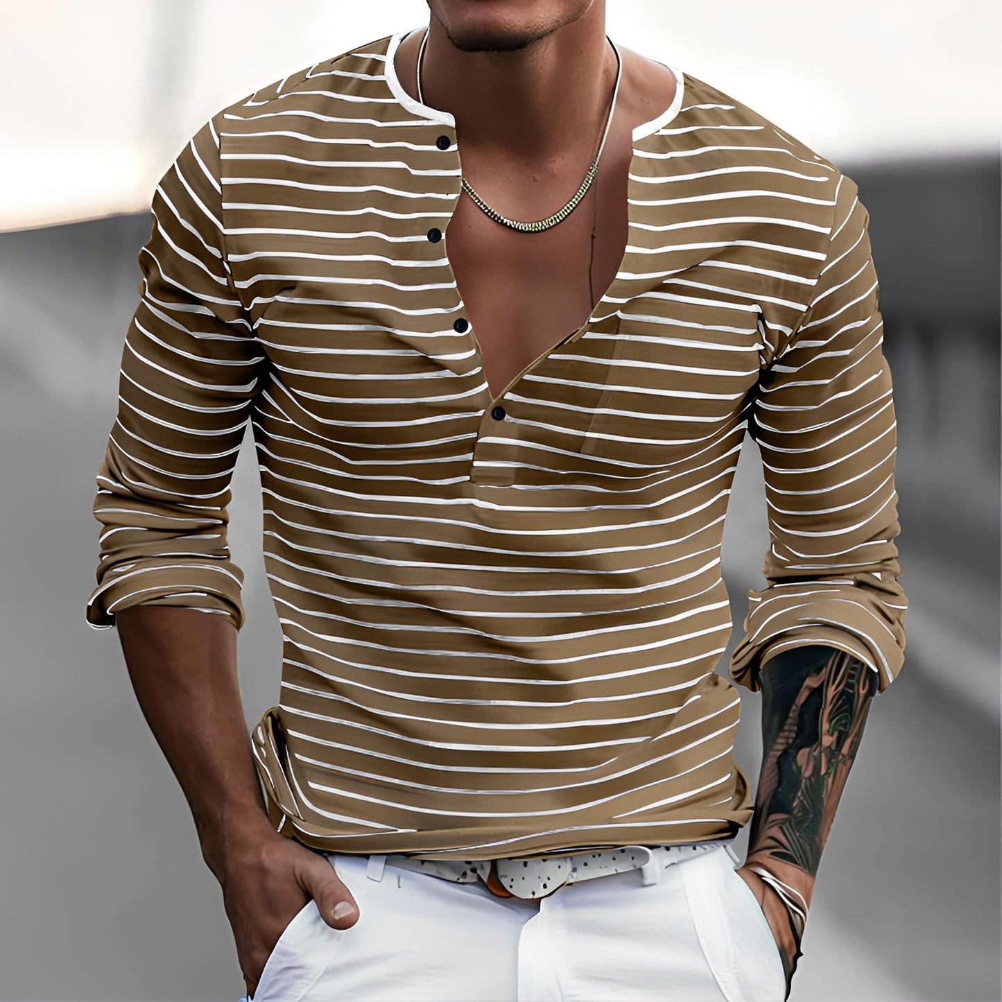 Thomson - Stylish Striped Long Sleeve Shirt