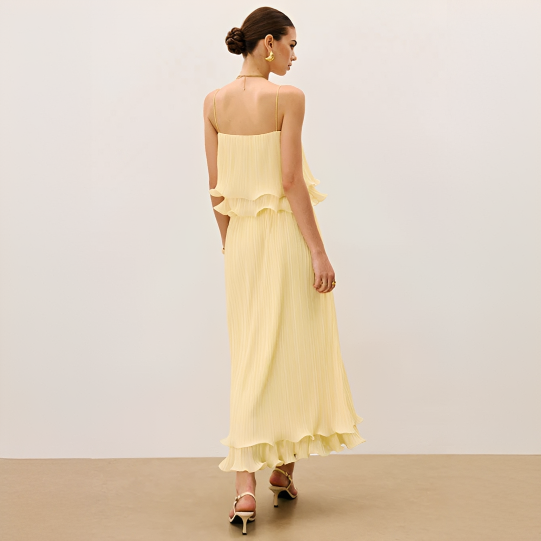 Daphne - Stylish Pleated Skirt Ensemble
