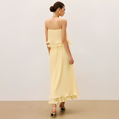 Daphne - Stylish Pleated Skirt Ensemble